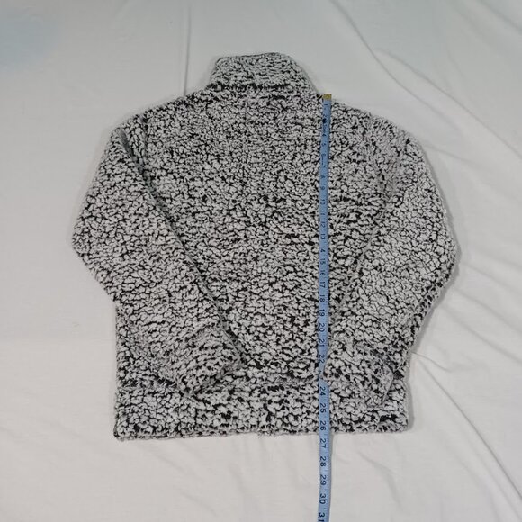 Express Sherpa Jacket Womens White Black XS/TP Fleece Full Zip Mock Neck - Picture 3 of 10